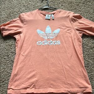 Adidas Coral Tee with White Emblem
